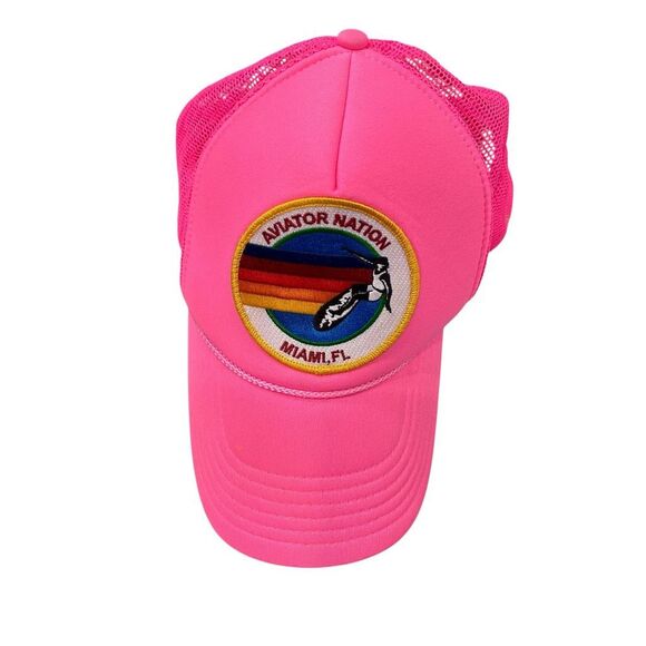 Aviator Nation Miami Florida Hat Womens Adjustable Pink Trucker Snapback Mesh - Picture 1 of 13